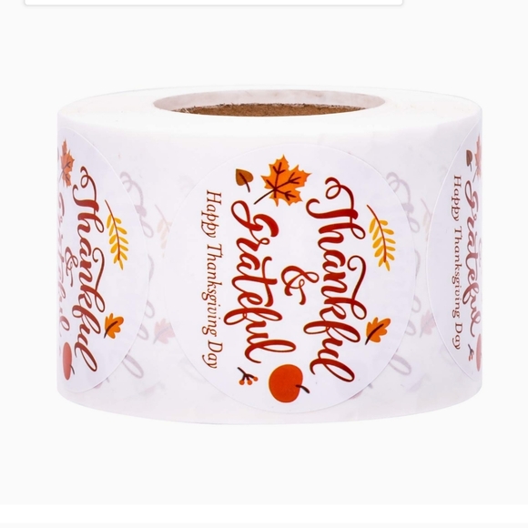 50 CT🦃2x2 " Happy Thanksgiving Day Stickers - Grateful Design - Picture 7 of 8